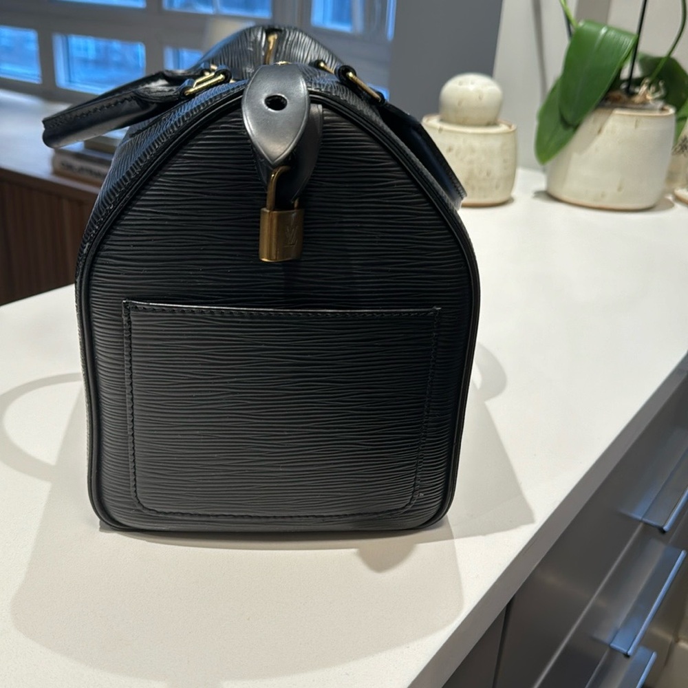 Louis Vuitton Black Leather Satchel